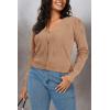 imageArachampampCloz Womens Soft Cropped Cardigan Casual Lightweight Shrug Sweater TopsDark Apricot
