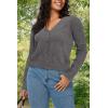 imageArachampampCloz Womens Soft Cropped Cardigan Casual Lightweight Shrug Sweater TopsDark Gray