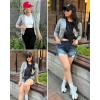 imageArachampampCloz Womens Soft Cropped Cardigan Casual Lightweight Shrug Sweater TopsGray