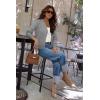 imageArachampampCloz Womens Soft Cropped Cardigan Casual Lightweight Shrug Sweater TopsGray