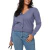 imageArachampampCloz Womens Soft Cropped Cardigan Casual Lightweight Shrug Sweater TopsGrey Bule