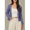 imageArachampampCloz Womens Soft Cropped Cardigan Casual Lightweight Shrug Sweater TopsGrey Bule