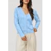 imageArachampampCloz Womens Soft Cropped Cardigan Casual Lightweight Shrug Sweater TopsLight Blue