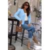 imageArachampampCloz Womens Soft Cropped Cardigan Casual Lightweight Shrug Sweater TopsLight Blue