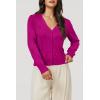 imageArachampampCloz Womens Soft Cropped Cardigan Casual Lightweight Shrug Sweater TopsMagenta Pink