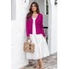 imageArachampampCloz Womens Soft Cropped Cardigan Casual Lightweight Shrug Sweater TopsMagenta Pink