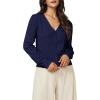 imageArachampampCloz Womens Soft Cropped Cardigan Casual Lightweight Shrug Sweater TopsNavy