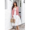 imageArachampampCloz Womens Soft Cropped Cardigan Casual Lightweight Shrug Sweater TopsPink