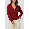 imageArachampampCloz Womens Soft Cropped Cardigan Casual Lightweight Shrug Sweater TopsRed