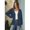 imageArachampampCloz Womens Wool Blend Lightweight Summer Business Casual Cardigan SweatersArmy Blue