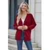 imageArachampampCloz Womens Wool Blend Lightweight Summer Business Casual Cardigan SweatersBerry Red