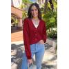 imageArachampampCloz Womens Wool Blend Lightweight Summer Business Casual Cardigan SweatersBerry Red