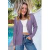 imageArachampampCloz Womens Wool Blend Lightweight Summer Business Casual Cardigan SweatersElegant Purple