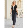imageArachampampCloz Womens Wool Blended Cropped Cardigan Sweater 2025 Short Sleeve Shrug Business Casual Outfits Lightweight TopBlack