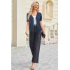 imageArachampampCloz Womens Wool Blended Cropped Cardigan Sweater 2025 Short Sleeve Shrug Business Casual Outfits Lightweight TopBlue