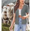 imageArachampampCloz Womens Wool Blended Cropped Cardigan Sweater 2025 Short Sleeve Shrug Business Casual Outfits Lightweight TopDark Gray