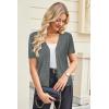 imageArachampampCloz Womens Wool Blended Cropped Cardigan Sweater 2025 Short Sleeve Shrug Business Casual Outfits Lightweight TopDark Gray