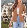 imageArachampampCloz Womens Wool Blended Cropped Cardigan Sweater 2025 Short Sleeve Shrug Business Casual Outfits Lightweight TopMocha Mousse