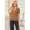 imageArachampampCloz Womens Wool Blended Cropped Cardigan Sweater 2025 Short Sleeve Shrug Business Casual Outfits Lightweight TopMocha Mousse