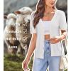 imageArachampampCloz Womens Wool Blended Cropped Cardigan Sweater 2025 Short Sleeve Shrug Business Casual Outfits Lightweight TopOffwhite