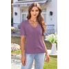 imageArachampampCloz Womens Wool Blended Cropped Cardigan Sweater 2025 Short Sleeve Shrug Business Casual Outfits Lightweight TopPurple