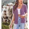 imageArachampampCloz Womens Wool Blended Cropped Cardigan Sweater 2025 Short Sleeve Shrug Business Casual Outfits Lightweight TopPurple