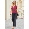 imageArachampampCloz Womens Wool Blended Cropped Cardigan Sweater 2025 Short Sleeve Shrug Business Casual Outfits Lightweight TopRuby Pink