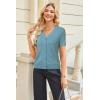 imageArachampampCloz Womens Wool Blended Cropped Cardigan Sweater 2025 Short Sleeve Shrug Business Casual Outfits Lightweight TopSteel Blue