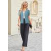 imageArachampampCloz Womens Wool Blended Cropped Cardigan Sweater 2025 Short Sleeve Shrug Business Casual Outfits Lightweight TopSteel Blue