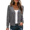 imageArachampampCloz Womens Soft Cropped Cardigan Casual Lightweight Shrug Sweater TopsDark Gray