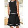 imageArachampampCloz Womens 2 Piece Skirt Sets 2025 Fashion Summer Knit Striped Tank Tops Mini Pleated Skirts OutfitsBlack and White