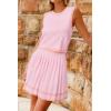 imageArachampampCloz Womens 2 Piece Skirt Sets 2025 Fashion Summer Knit Striped Tank Tops Mini Pleated Skirts OutfitsPink and Orange