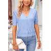 imageArachampampCloz Womens Lightweight Summer Business Casual Cropped Short Sleeve CardiganBlue