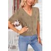 imageArachampampCloz Womens Lightweight Summer Business Casual Cropped Short Sleeve CardiganCamel