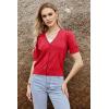 imageArachampampCloz Womens Lightweight Summer Business Casual Cropped Short Sleeve CardiganDeep Orange Red