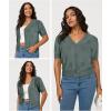 imageArachampampCloz Womens Lightweight Summer Business Casual Cropped Short Sleeve CardiganDusty Emerald