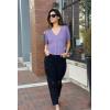 imageArachampampCloz Womens Lightweight Summer Business Casual Cropped Short Sleeve CardiganLight Purple