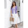 imageArachampampCloz Womens Lightweight Summer Business Casual Cropped Short Sleeve CardiganLight Purple