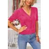 imageArachampampCloz Womens Lightweight Summer Business Casual Cropped Short Sleeve CardiganRose Red