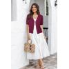 imageArachampampCloz Womens Lightweight Summer Business Casual Cropped Short Sleeve CardiganWine Red