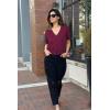 imageArachampampCloz Womens Lightweight Summer Business Casual Cropped Short Sleeve CardiganWine Red