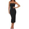 imageArachampampCloz Womens Silk Blend Fold Over Elegant Classy Wedding Guest Dress 2025Black