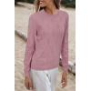 imageArachampampCloz Womens Soft Knit Sweater Fall Dressy Casual Pullover TopsApink