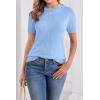 imageArachampampCloz Womens Soft Knit Sweater Fall Dressy Casual Pullover TopsBaby Blue5006