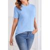 imageArachampampCloz Womens Soft Knit Sweater Fall Dressy Casual Pullover TopsBaby Blue5006