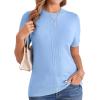 imageArachampampCloz Womens Soft Knit Sweater Fall Dressy Casual Pullover TopsBaby Blue5006