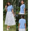 imageArachampampCloz Womens Soft Knit Sweater Fall Dressy Casual Pullover TopsBaby Blue5006