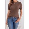 imageArachampampCloz Womens Soft Knit Sweater Fall Dressy Casual Pullover TopsCoffee5006