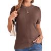 imageArachampampCloz Womens Soft Knit Sweater Fall Dressy Casual Pullover TopsCoffee5006