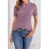 imageArachampampCloz Womens Soft Knit Sweater Fall Dressy Casual Pullover TopsGray Purple5006